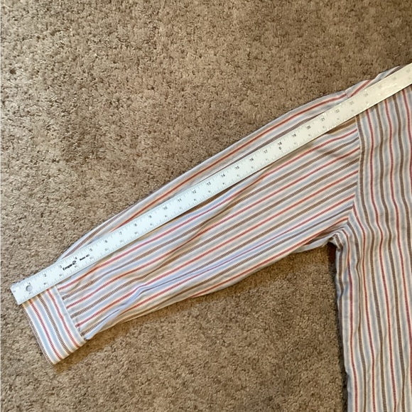 Men’s Alan Flusser red, blue thin pinstripe button  down shirt Size XL, nice - Picture 12 of 13